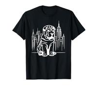 Shar Pei, Dessin au Trait d'un Chien de New York, Dessin de la Ligne d'horizon de New York T-Shirt