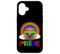 Shar Pei Dog Glasses LGBT Rainbow Gay Lesbian LGBTQ Pride Coque pour iPhone 16