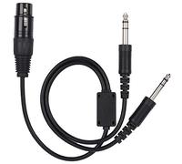 Sharainn Câble Adaptateur Audio,Adaptateur de Casque d'aviation pour Airbus XLR à GA Double Prise 5 Broches Splitter Adaptateur Convient pour casque d'aviation avec câble de casque Noir