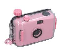 Sharainn Caméra de Cinéma, Caméra de Film Réutilisable de 35 Mm avec Cas D'épreuve de l'eau, Vitesse D'obturation 1/100, Objectif F / 9 28 Mm, Appareil Photo Rétro (Rose Clair)