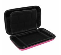 Sharainn Étui de Transport pour Console de Jeu pour New 3DS XL, New 2DS XL, 3DS LL, étui de Voyage Portable à Coque Rigide avec 8 Emplacements de Jeu, Dragonne et Poche Intérieure (Pink)