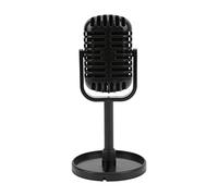 Sharainn Microphone des Accessoires, Accessoires Rétro Microphones, Modèle de Microphone D'hélice Classique, Faux Jouet de Fête de la Parole de Microphone pour Filmer les Spectacles de (BLACK)