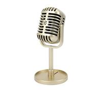 Sharainn Microphone des Accessoires, Accessoires Rétro Microphones, Modèle de Microphone D'hélice Classique, Faux Jouet de Fête de la Parole de Microphone pour Filmer les Spectacles de (couleur dorée)