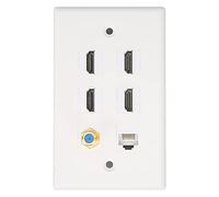 Sharainn Plaque Murale HDMI, 6 Ports Plaque Murale Ethernet avec 4 X HDMI, Type 1x TV F et 1 X Cat 6 RJ45 Network AV Wall Plate