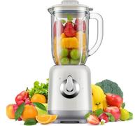 SHARDOR Blender, Mixeur Avec 6 Lames En Acier Inoxydable, Blender Mixeur Avec 2 Vitesses + Fonction Pulse, 700 W, 1.25L grande capacité verre