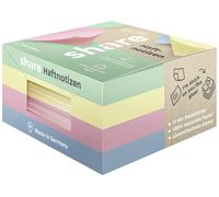 share Bloc d'étiquettes notes adhésives 4-0017 75 mm x 75 mm jaune pastel, rose pastel, bleu pastel, vert pastel 4 pc(s)