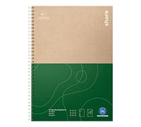 share Bloc-notes format A4 à carreaux pour écolier - Cahier certifié Ange bleu en papier 100% recyclé - 80 g/m²