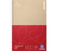 share Cahier spiralé 4-0016-A5 naturel, rouge DIN A5 quadrillé Nombre de pages: 100