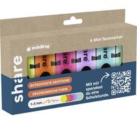 share Surligneur 4-0021-6-1000 jaune fluorescent, orange fluorescent, rose fluorescent, violet pastel, bleu pastel, vert pastel