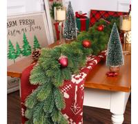 SHareconn 180cm Guirlande,Guirlande de Pin Stéréo au Toucher Réaliste, Guirlande de Verdure pour Table, Manteau, Mur, Décoration de Noël Intérieures et Extérieures, Vert
