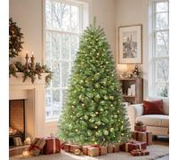 SHareconn 180CM Sapin de Noël Lumineux, 250 LED Blanc Chaud, 8 Modes d'Éclairage Réglables, 778 Pointes de Branches, Support Métallique Pliable, Arbre de Noel pour Décoration de Maison, Fête, Magasin