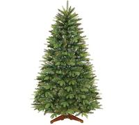 SHareconn 210cm Sapin de Noël Artificiel avec 1463 Pointes de Branches en PE et PVC et 1 Pied en Bois Pliable, Montage Facile, Choix Parfait pour la Décoration des Fêtes à la Maison, Bureau, Vert