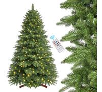 SHareconn Sapin de Noël Artificiel 198cm avec Télécommande, 340 Lumières RGB Multicolores Pré-éclairées et 1044 Pointes de Branches PE+PVC, Décoration de Choix Parfait pour Les Vacances de Noël, Vert