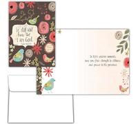 Shared Blessings Carte « Be Still and Know Thinking of You » avec inscription KJV, 1 pièce, oiseaux floraux, vœux religieux chrétiens