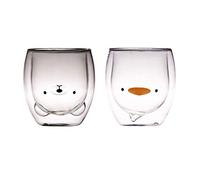 Sharemee - Tasse en Verre à Double paroi personnelle, Tasse à café, Tasse à Lait, Tasse à thé pour Cadeau d'anniversaire Lot de 2, 250ml/8.4oz