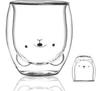 Sharemee - Tasse en verre à double paroi personnelle, tasse à café, tasse à thé, tasse à lait pour cadeau d'anniversaire, 250 ml / 8,4 oz