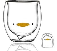 Sharemee - Tasse en verre à double paroi personnelle, tasse à lait, tasse à café, tasse à thé pour cadeau d'anniversaire, 250 ml / 8,4 oz