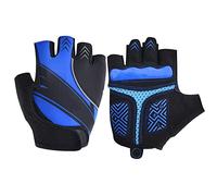 ShareWe Gants Cyclisme de Vélo Demi Doigt Gant Réfléchissant Bicyclette Gants Homme Et Femme pour Eté Vélo VTT Cycliste Escalade Randonnée (Bleu, L)