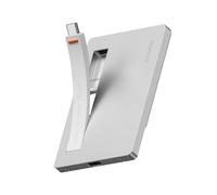 Sharge Disk Boîtier SSD 10 Gbit/s USB C 3.2 pour M.2 NVMe 2280/2242/2230 jusqu'à 4 To (SSD non inclus) Boîtier fin 6 mm câble intégré Compatible MacBook, iPhone 16 (Argent)