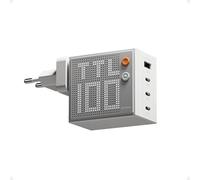 SHARGE Pixel 100 Chargeur GaN pour Ordinateur Portable, Chargeur Rapide 100W 4 Ports avec Ecran Smart et USB-C PD 3.0, Adaptateur Secteur Multiple pour MacBook Air, Galaxy S25/S24, iPhone 16/15