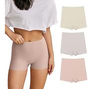 SHARICCA Culotte pour Dames Douce Court sans Couture Boxer Short SéCurité Pantalons Pantalons Courts CaleçOns Taille Haute en Viscose (3P03, XL)