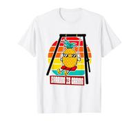 Sharing is Caring Swinger Ananas on A Swing Swing Fun T-Shirt Graphique avec Valeur, Homme, Blanc, S