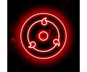 Sharingan Décoration fête Enseigne néon LED rouge Convient pour diverses occasions Interrupteur contrôlable Fonction mémoire lumière Cadeau remise diplôme vacances Cadeau pour les amis famille (Rouge)