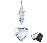 Shario Pendentif Prisme en Forme de cœur en Verre Transparent de 45 mm, Attrape-Soleil pour fenêtres, décoration de Jardin à Suspendre, Cadeaux pour Femme, Maman et Enfants (Transparent)