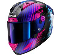 Shark Aeron Edgy Casque en carbone, charbon-bleu-pourpre, taille M pour homme