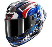 Shark Aeron GP FIM Replica Zarco Signature Carbon Casque, noir-blanc-rouge-bleu, taille S pour homme