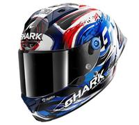 SHARK Aeron GP FIM Replica ZARCO Signature WKB Casque Moto Intégral Adulte Unisexe, White Black Blue, XS