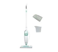 Shark Balai vapeur léger pour sols durs avec 2 tampons de nettoyage lavables en machine et flacon de remplissage, capacité de 375 ml, cordon d'alimentation de 5,5 m, chauffage de 30 secondes, blanc et