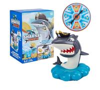Shark Bite Game (1 set) | ABS, 19,5 x 18 cm | Desktop Interactive Toy For Family Party | Steal Gold Prank With Turntable | 26 & Shark Figure (Requires 3 AAA Batteries)