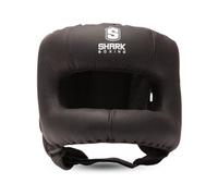 SHARK BOXING Casque de boxe Ranger avec barre | Cuir finition mate | Intérieur en daim antidérapant | Double rembourrage avant | Casque Sparring Boxe | Marque espagnole (Noir, S/M)