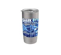 Shark Byte de octets à construire Coding Computer Science Tech Gobelet isotherme en acier inoxydable double paroi