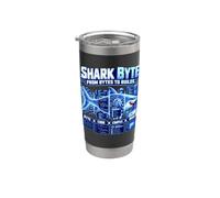Shark Byte de octets à construire Coding Computer Science Tech Gobelet isotherme en acier inoxydable double paroi