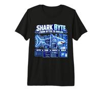 Shark Byte de octets à Construire Coding Computer Science Tech T-Shirt Haut de Gamme