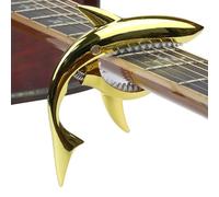 Shark Capodastre pour guitare - de taille standard 13 x 8,5 cm Compact | Clip de tension de corde avec rembourrage en silicone, transposition rapide, main | Presse à frettes électrique, scène