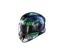 SHARK, Casque intégral Skwal 2.2 Replica Switch riders 2 KBG noir bleu vert Taille XS