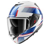 SHARK Casque moto modulable Oxo Sikter Blanc / Chrome / Bleu Taille M