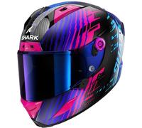 SHARK, Casque Moto Intégral Aeron Edgy Carbon Blue Chrome DBU, L