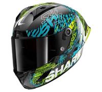 SHARK, Casque Moto Intégral AERON-GP FIM RACING #2 SPEED-VIB Carbon Blue Green DBG, XXL