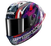 SHARK, Casque Moto Intégral AERON GP FIM Replica ZARCO SIGNATURE Carbon White Violet DWV, S