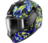 SHARK, Casque Moto Intégral RIDILL 2 Raging Beast Black Blue Green KBG, S