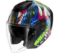 SHARK, Casque Moto Jet RS Jet Carbon SHAYTAN Black Green Violet KGV, XL