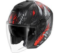 SHARK, Casque Moto Jet RS Jet Carbon SHAYTAN Black Red Anthracite KRA, M