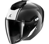 Shark RS Jet Carbon Skin, casque à réaction S Noir/Blanc Noir/Blanc
