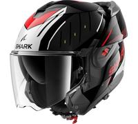 SHARK, Casque Moto Modulable OXO RYDGER Black Silver Red KSR, XL