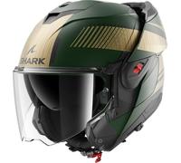 SHARK, Casque Moto Modulable OXO SIKTER Green Chrome Gold GUQ, S
