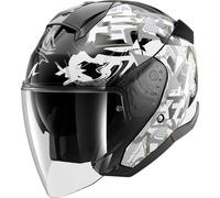Shark Skwal Jet Pranz Casque jet, noir-blanc-or, taille XS pour homme
